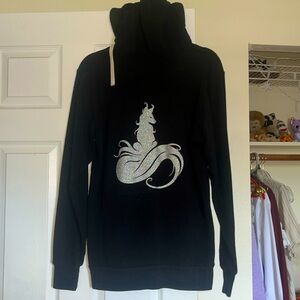 Arctic fox hair dye Black zipper Hoodie